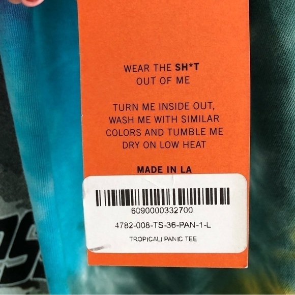 LA DETRESSE Tropical Panic Tie Dye Short Sleeve T-shirt Large - Picture 4 of 9